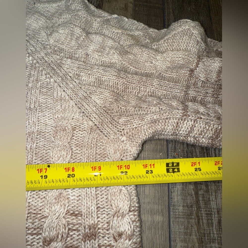 Women's Cable Knit Sweater - Beige and Brown Splendid Size Large NWOT - Picture 5 of 6